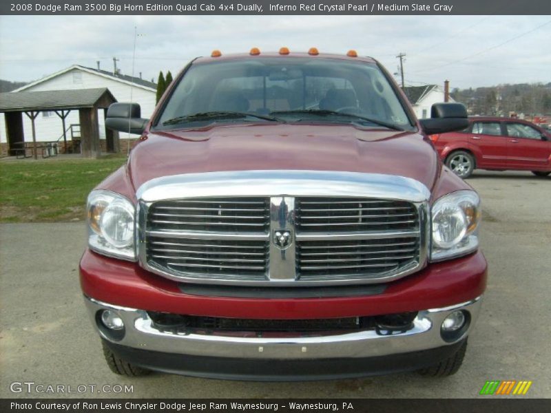 Inferno Red Crystal Pearl / Medium Slate Gray 2008 Dodge Ram 3500 Big Horn Edition Quad Cab 4x4 Dually