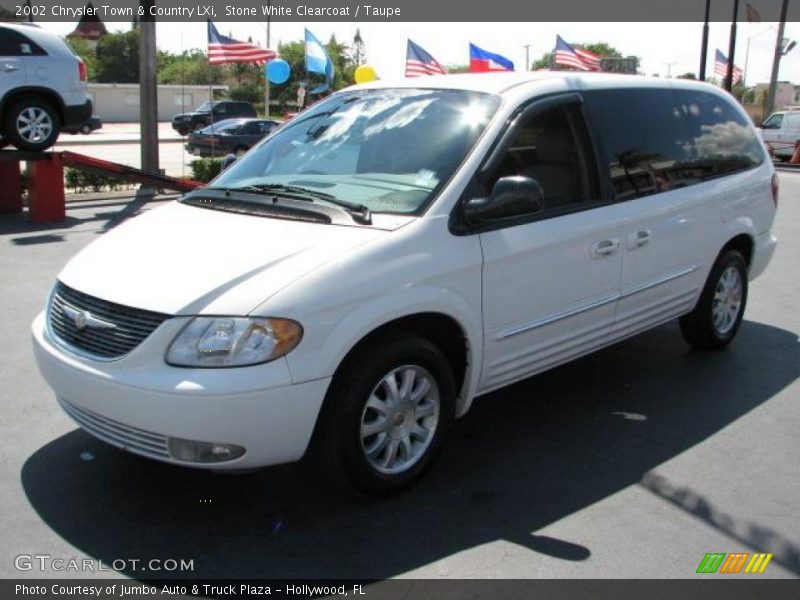 Stone White Clearcoat / Taupe 2002 Chrysler Town & Country LXi