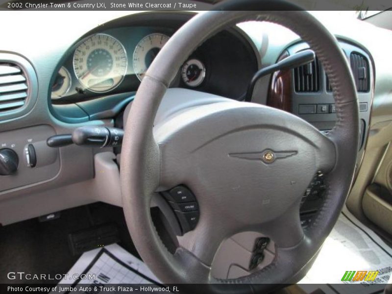 Stone White Clearcoat / Taupe 2002 Chrysler Town & Country LXi