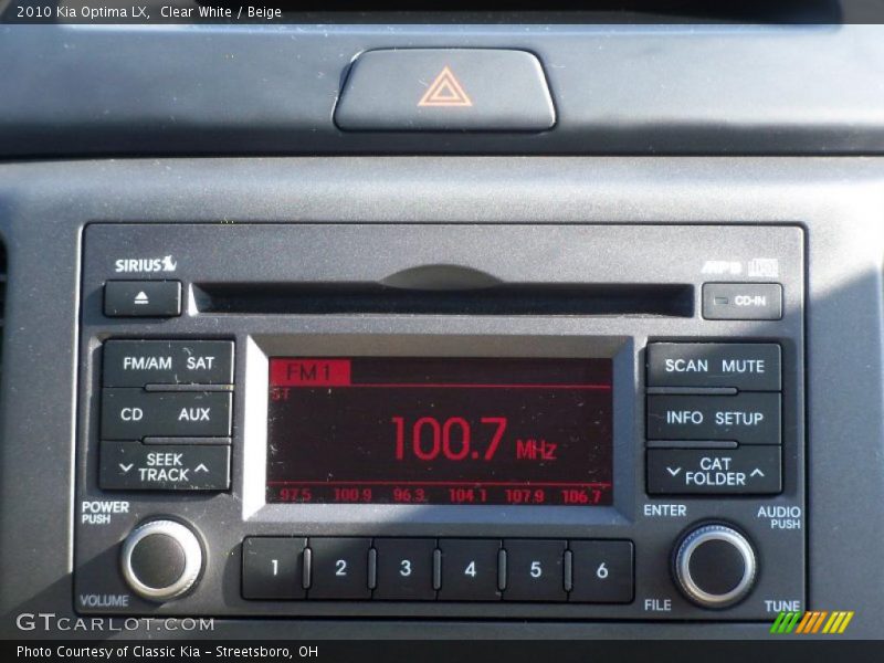 Clear White / Beige 2010 Kia Optima LX