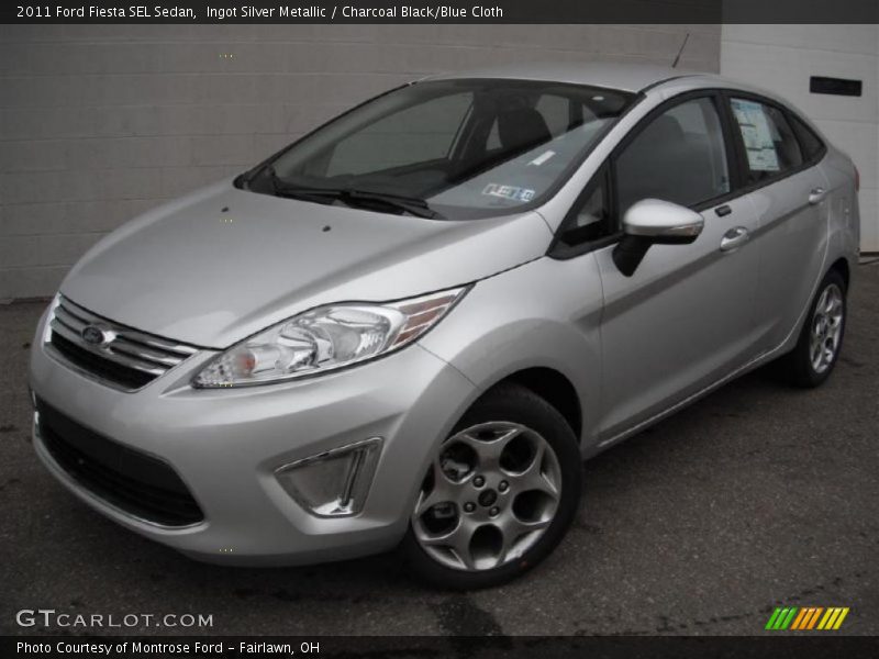 Ingot Silver Metallic / Charcoal Black/Blue Cloth 2011 Ford Fiesta SEL Sedan