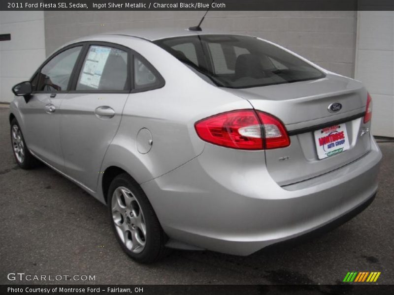 Ingot Silver Metallic / Charcoal Black/Blue Cloth 2011 Ford Fiesta SEL Sedan