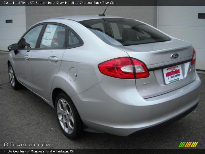 Ingot Silver Metallic / Charcoal Black/Blue Cloth 2011 Ford Fiesta SEL Sedan