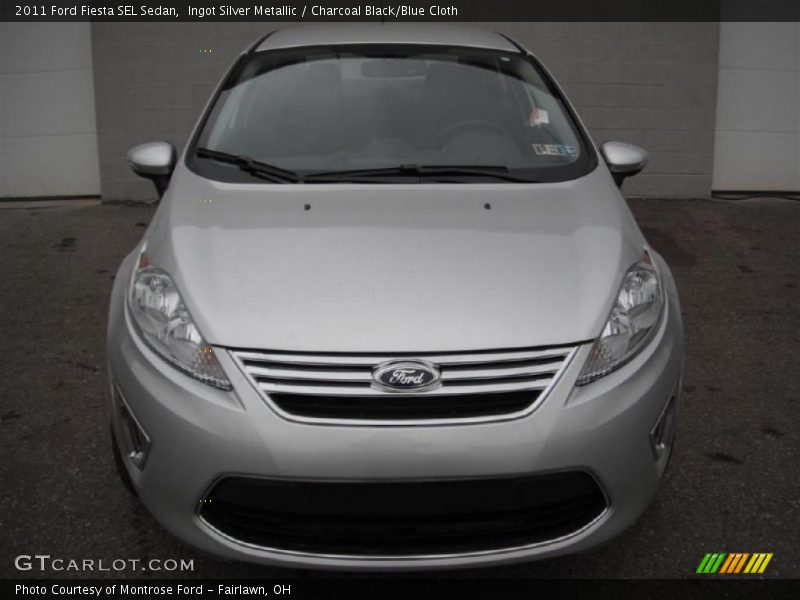 Ingot Silver Metallic / Charcoal Black/Blue Cloth 2011 Ford Fiesta SEL Sedan
