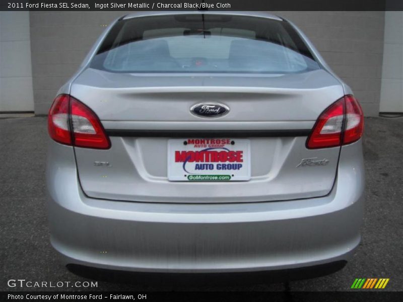 Ingot Silver Metallic / Charcoal Black/Blue Cloth 2011 Ford Fiesta SEL Sedan