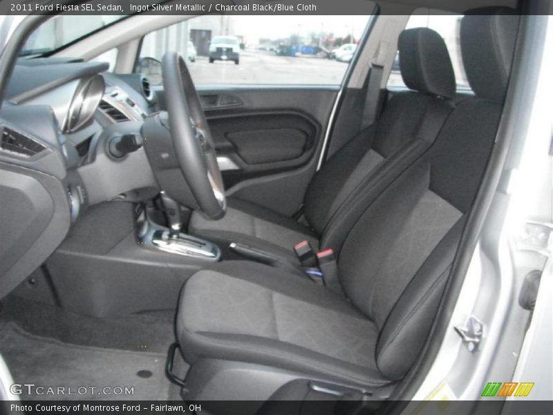  2011 Fiesta SEL Sedan Charcoal Black/Blue Cloth Interior