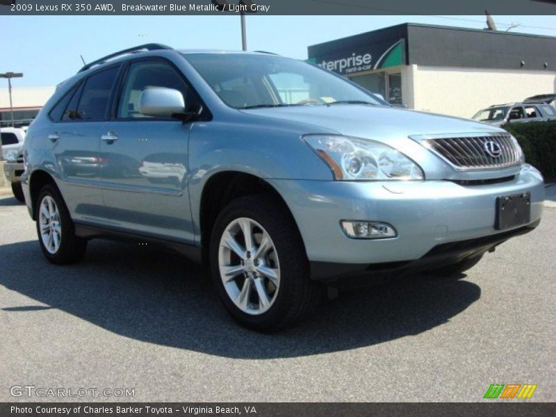 Breakwater Blue Metallic / Light Gray 2009 Lexus RX 350 AWD