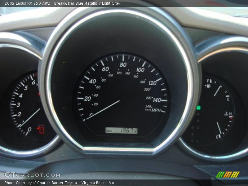 Breakwater Blue Metallic / Light Gray 2009 Lexus RX 350 AWD