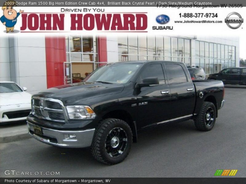 Brilliant Black Crystal Pearl / Dark Slate/Medium Graystone 2009 Dodge Ram 1500 Big Horn Edition Crew Cab 4x4