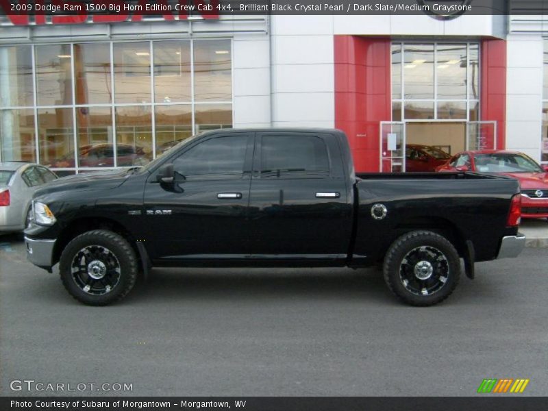 Brilliant Black Crystal Pearl / Dark Slate/Medium Graystone 2009 Dodge Ram 1500 Big Horn Edition Crew Cab 4x4