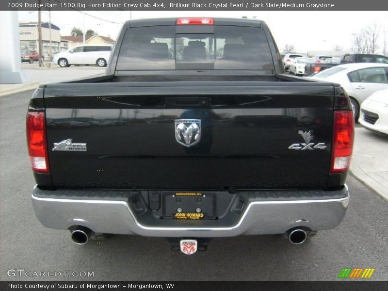 Brilliant Black Crystal Pearl / Dark Slate/Medium Graystone 2009 Dodge Ram 1500 Big Horn Edition Crew Cab 4x4