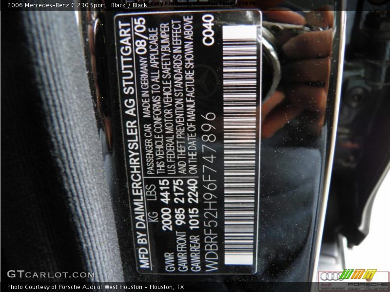 Black / Black 2006 Mercedes-Benz C 230 Sport