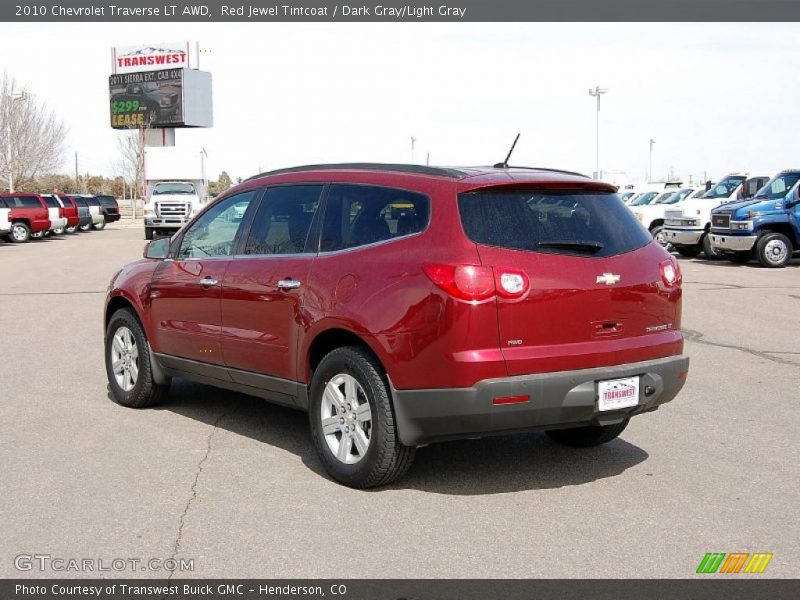 Red Jewel Tintcoat / Dark Gray/Light Gray 2010 Chevrolet Traverse LT AWD