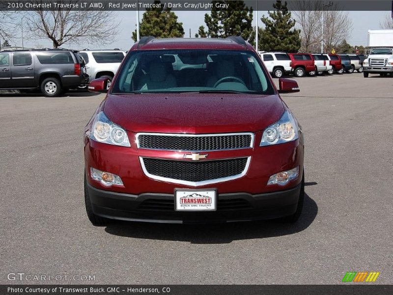 Red Jewel Tintcoat / Dark Gray/Light Gray 2010 Chevrolet Traverse LT AWD