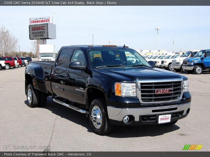 Black Onyx / Ebony 2008 GMC Sierra 3500HD SLT Crew Cab 4x4 Dually