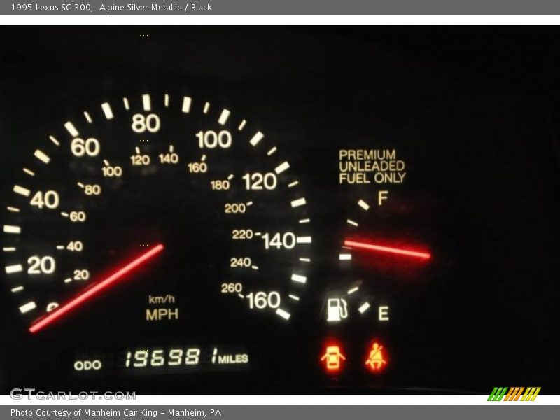 Alpine Silver Metallic / Black 1995 Lexus SC 300
