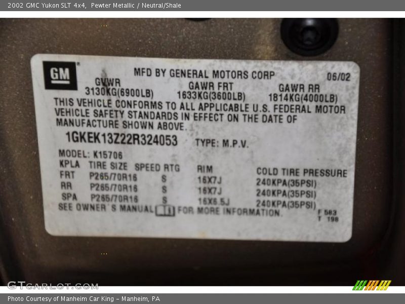 Pewter Metallic / Neutral/Shale 2002 GMC Yukon SLT 4x4