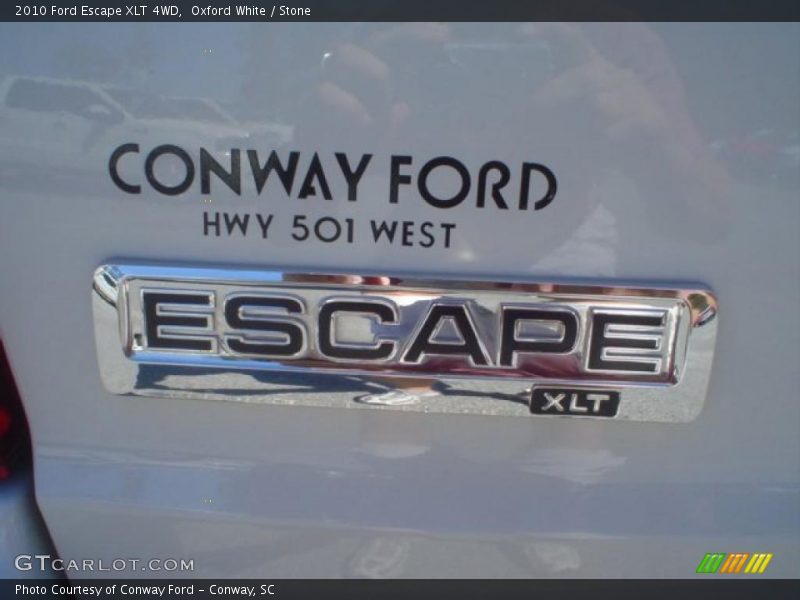Oxford White / Stone 2010 Ford Escape XLT 4WD