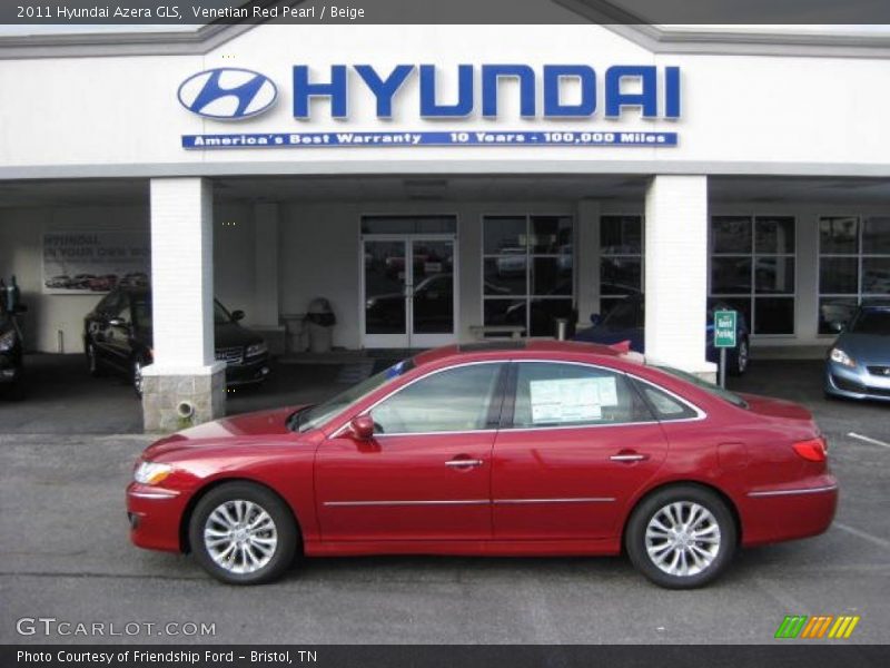 Venetian Red Pearl / Beige 2011 Hyundai Azera GLS