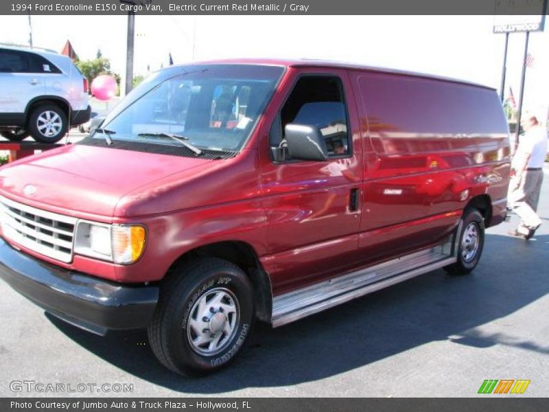 Electric Current Red Metallic / Gray 1994 Ford Econoline E150 Cargo Van