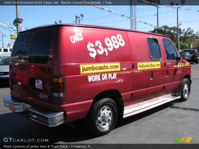Electric Current Red Metallic / Gray 1994 Ford Econoline E150 Cargo Van