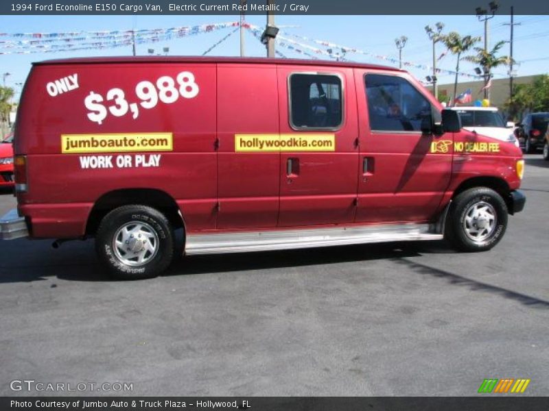 Electric Current Red Metallic / Gray 1994 Ford Econoline E150 Cargo Van
