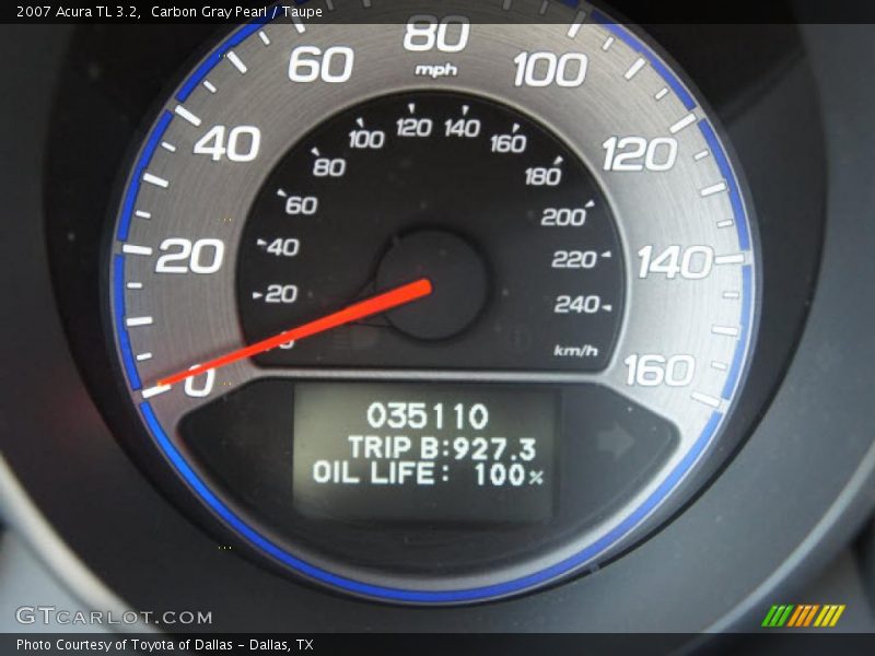 Carbon Gray Pearl / Taupe 2007 Acura TL 3.2