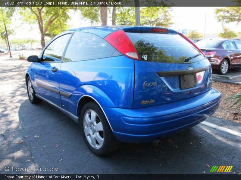Malibu Blue Metallic / Dark Charcoal 2002 Ford Focus ZX3 Coupe