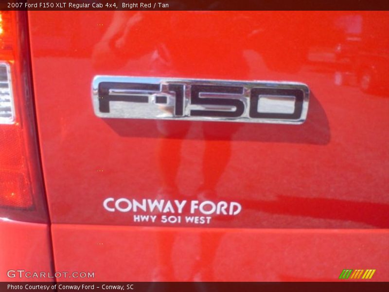 Bright Red / Tan 2007 Ford F150 XLT Regular Cab 4x4