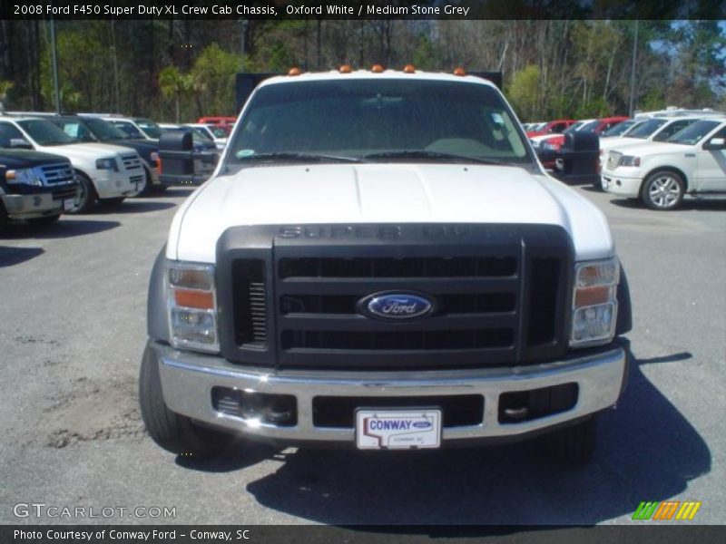 Oxford White / Medium Stone Grey 2008 Ford F450 Super Duty XL Crew Cab Chassis