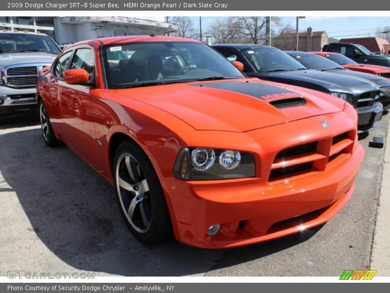 HEMI Orange Pearl / Dark Slate Gray 2009 Dodge Charger SRT-8 Super Bee
