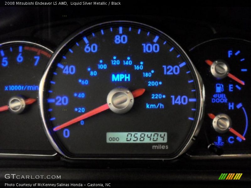 Liquid Silver Metallic / Black 2008 Mitsubishi Endeavor LS AWD