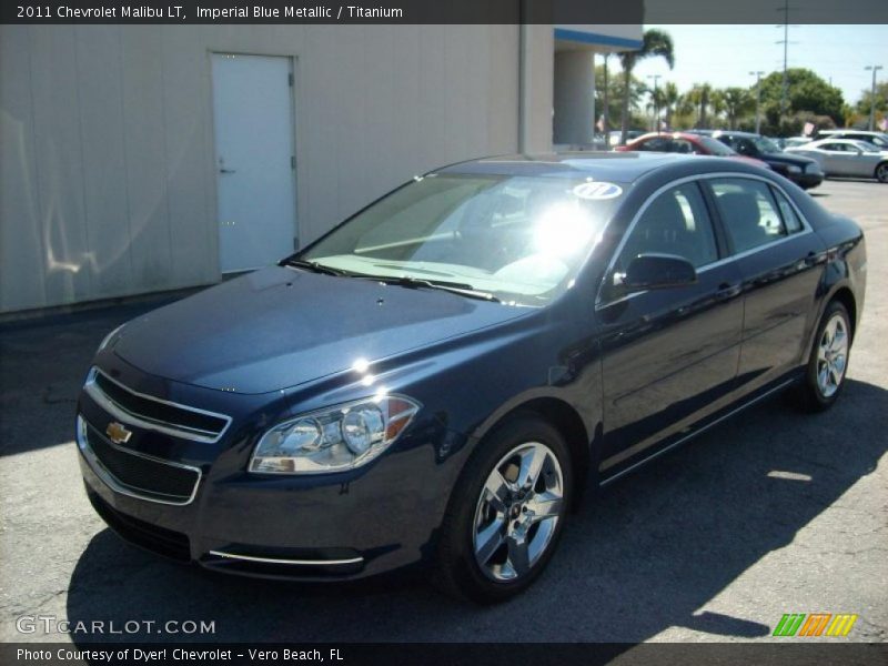Imperial Blue Metallic / Titanium 2011 Chevrolet Malibu LT