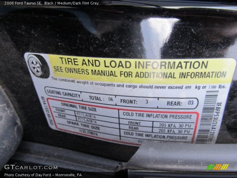Black / Medium/Dark Flint Grey 2006 Ford Taurus SE