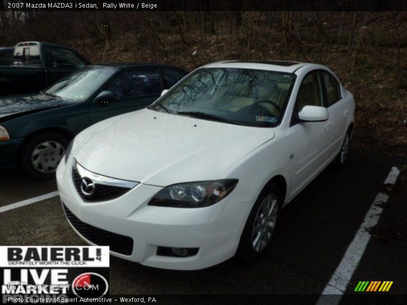 Rally White / Beige 2007 Mazda MAZDA3 i Sedan