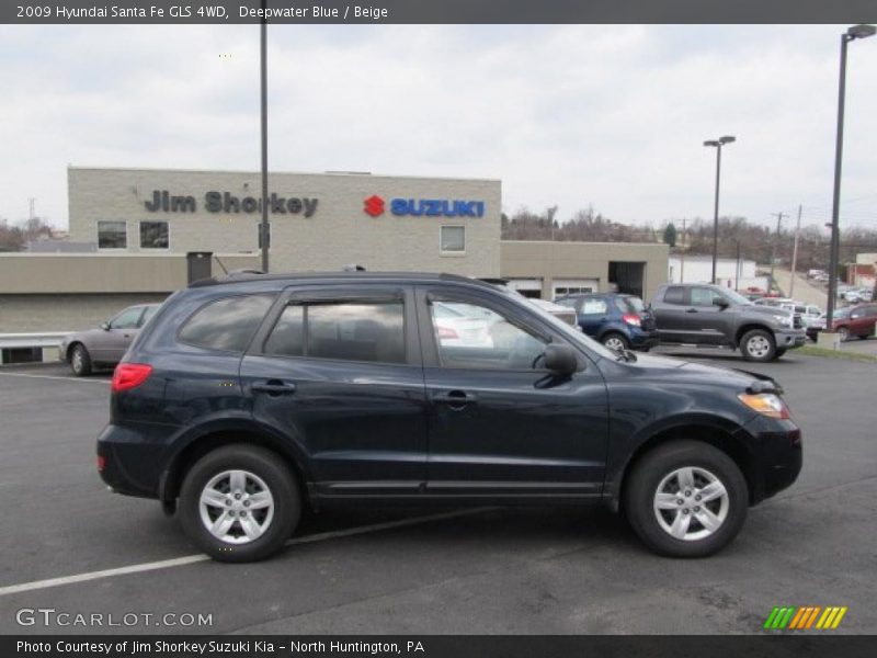 Deepwater Blue / Beige 2009 Hyundai Santa Fe GLS 4WD