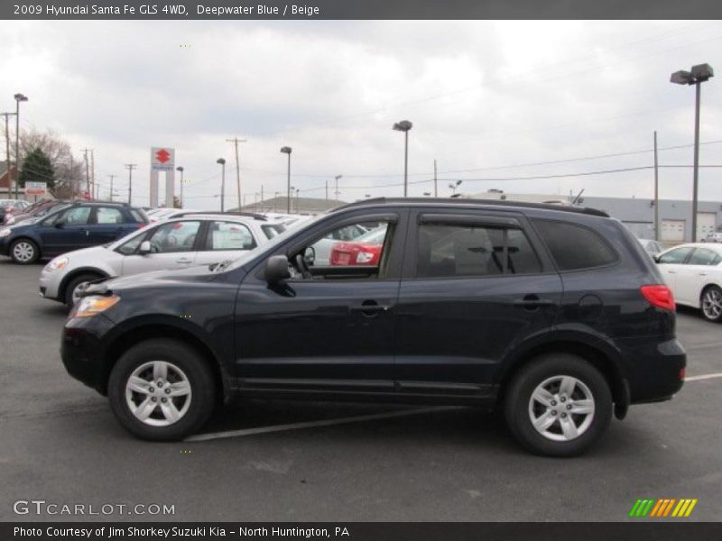 Deepwater Blue / Beige 2009 Hyundai Santa Fe GLS 4WD