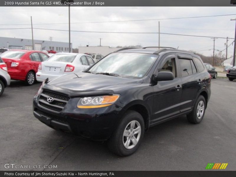 Deepwater Blue / Beige 2009 Hyundai Santa Fe GLS 4WD