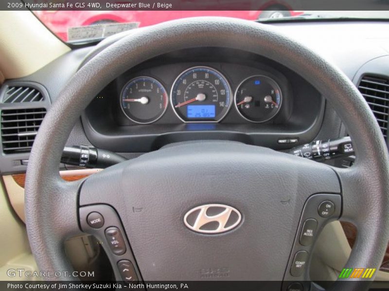 Deepwater Blue / Beige 2009 Hyundai Santa Fe GLS 4WD