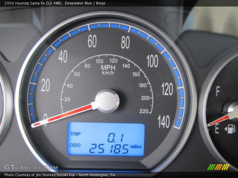 Deepwater Blue / Beige 2009 Hyundai Santa Fe GLS 4WD