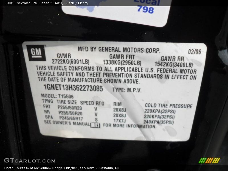 Black / Ebony 2006 Chevrolet TrailBlazer SS AWD