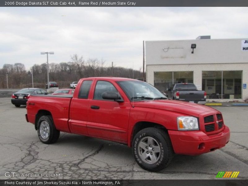 Flame Red / Medium Slate Gray 2006 Dodge Dakota SLT Club Cab 4x4