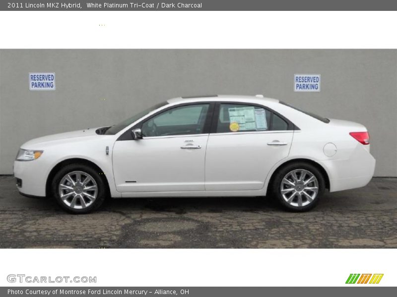 White Platinum Tri-Coat / Dark Charcoal 2011 Lincoln MKZ Hybrid