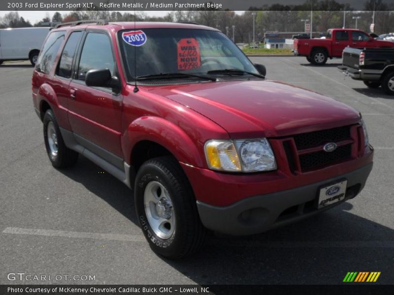 Redfire Metallic / Medium Parchment Beige 2003 Ford Explorer Sport XLT