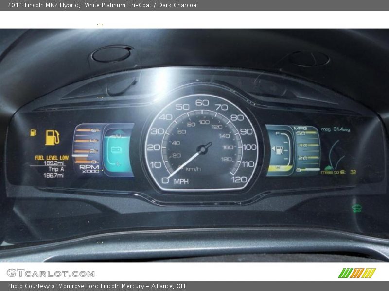 White Platinum Tri-Coat / Dark Charcoal 2011 Lincoln MKZ Hybrid