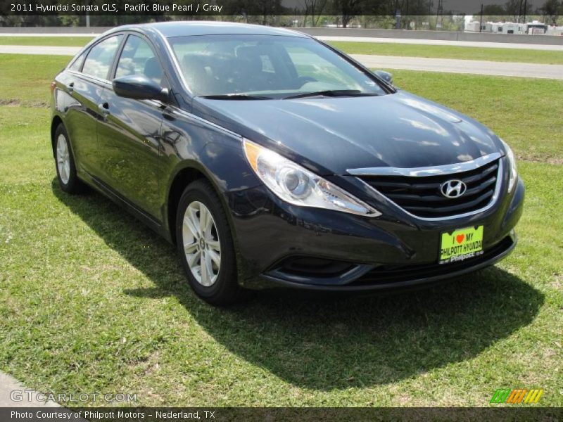 Pacific Blue Pearl / Gray 2011 Hyundai Sonata GLS