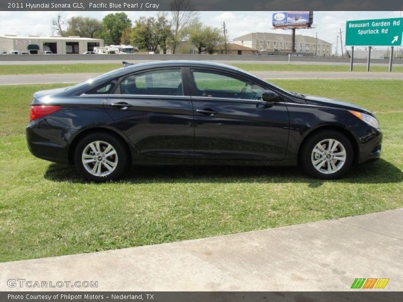 Pacific Blue Pearl / Gray 2011 Hyundai Sonata GLS