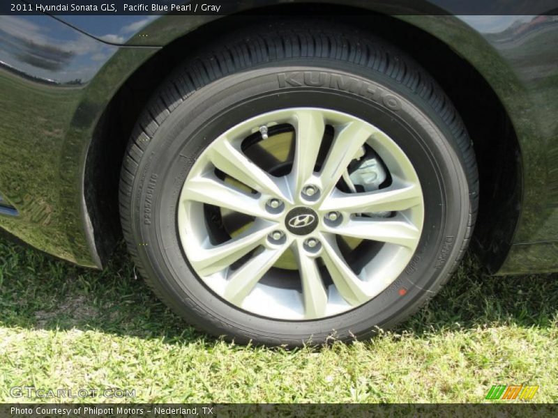 Pacific Blue Pearl / Gray 2011 Hyundai Sonata GLS