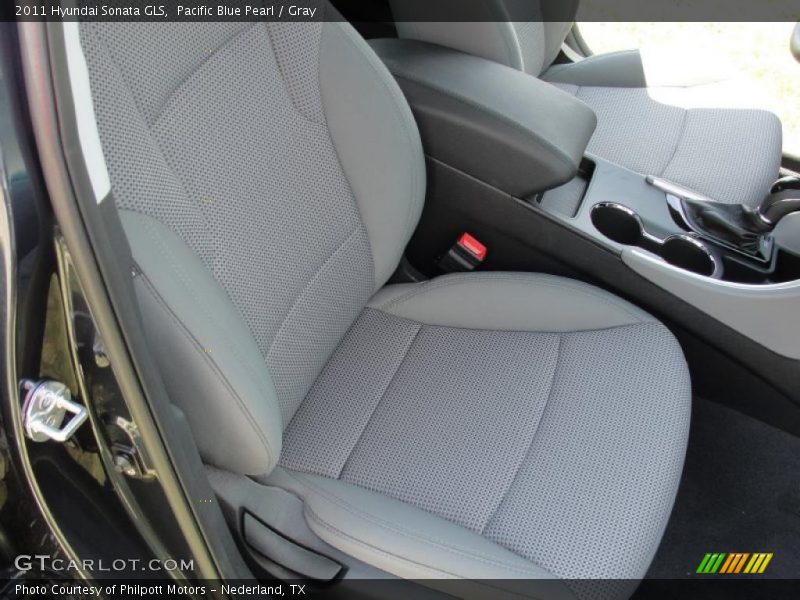 Pacific Blue Pearl / Gray 2011 Hyundai Sonata GLS