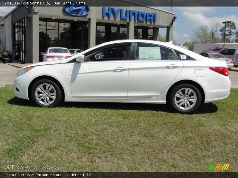 Pearl White / Camel 2011 Hyundai Sonata GLS